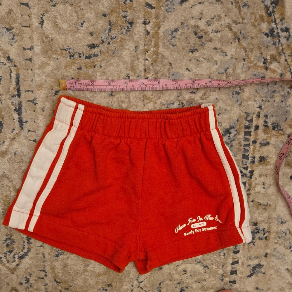 Zara Vibrant Red Elastic Waist Shorts